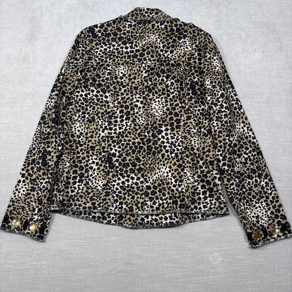Vtg Laura Ashley Leopard Print Jacket Small Statement Shacket Gems Maximalist - Picture 2 of 8